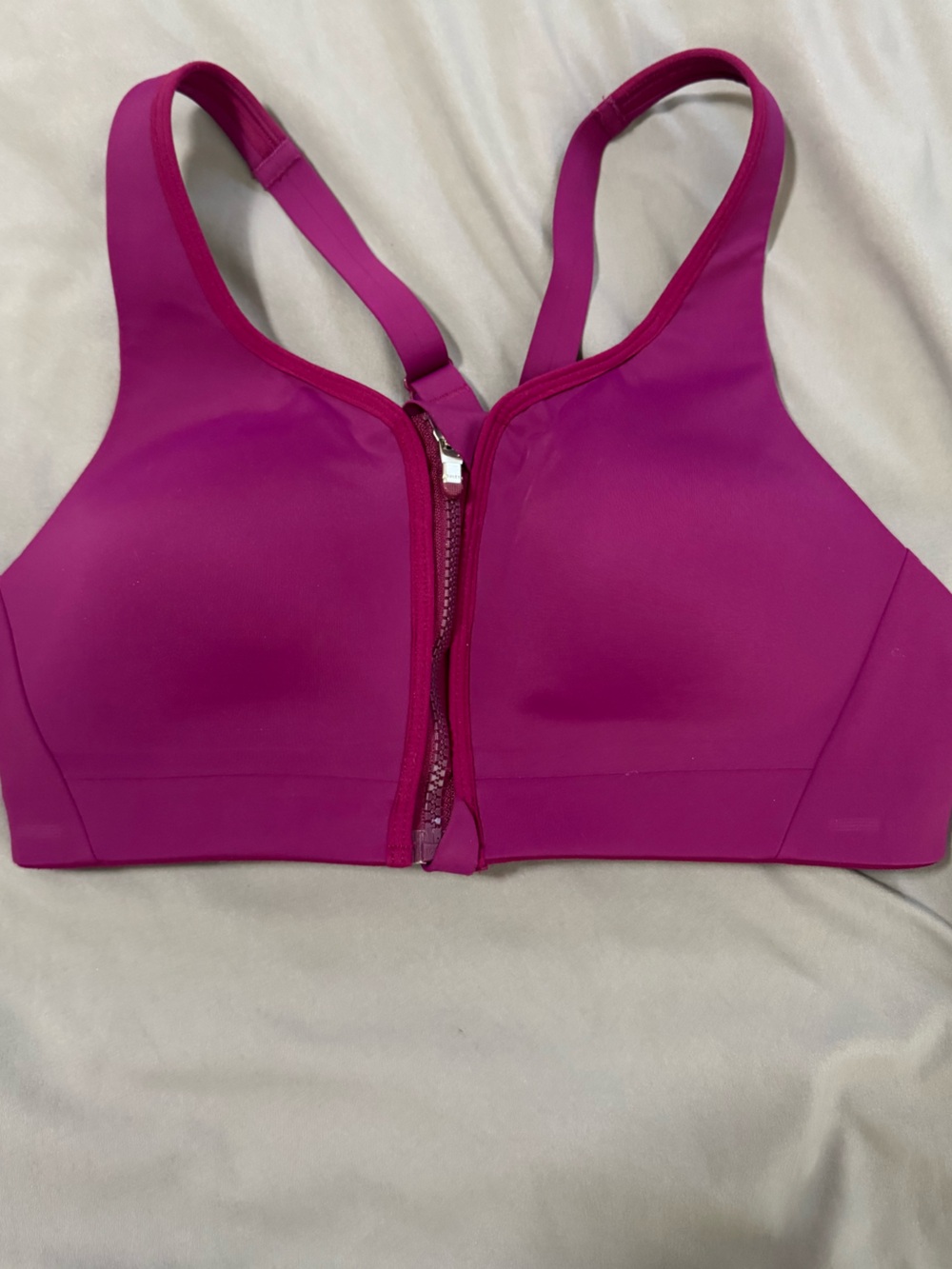 Athleta Deep Pink High-Support Zip-Front Sports Bra